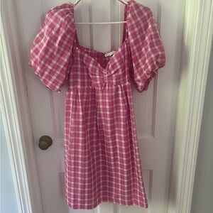 English Factory Pink and White Smocked Sundress